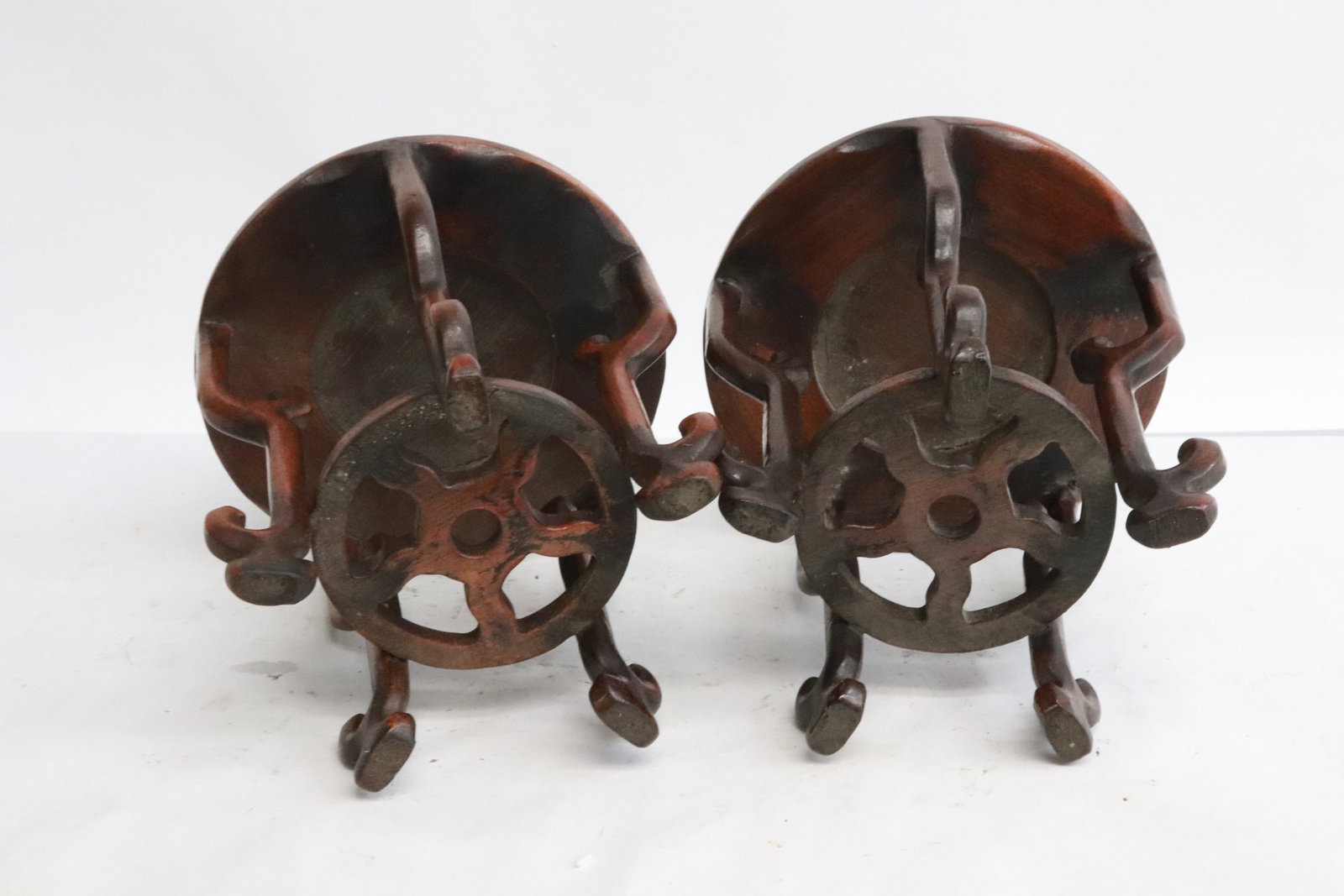 Pair wood table top stands - 7