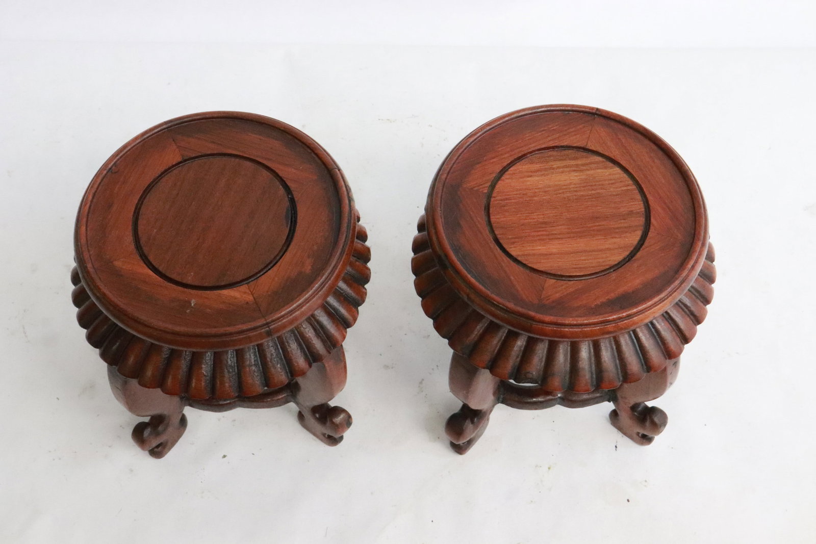 Pair wood table top stands - 3