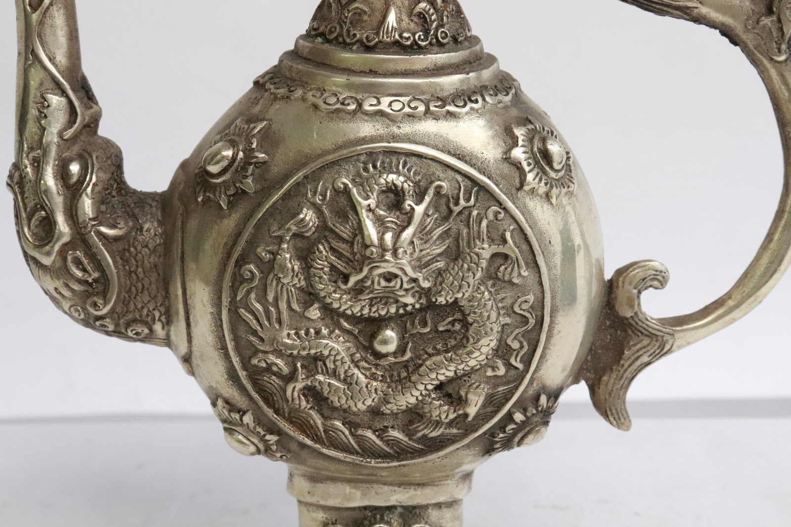 A white bronze wine server - 4
