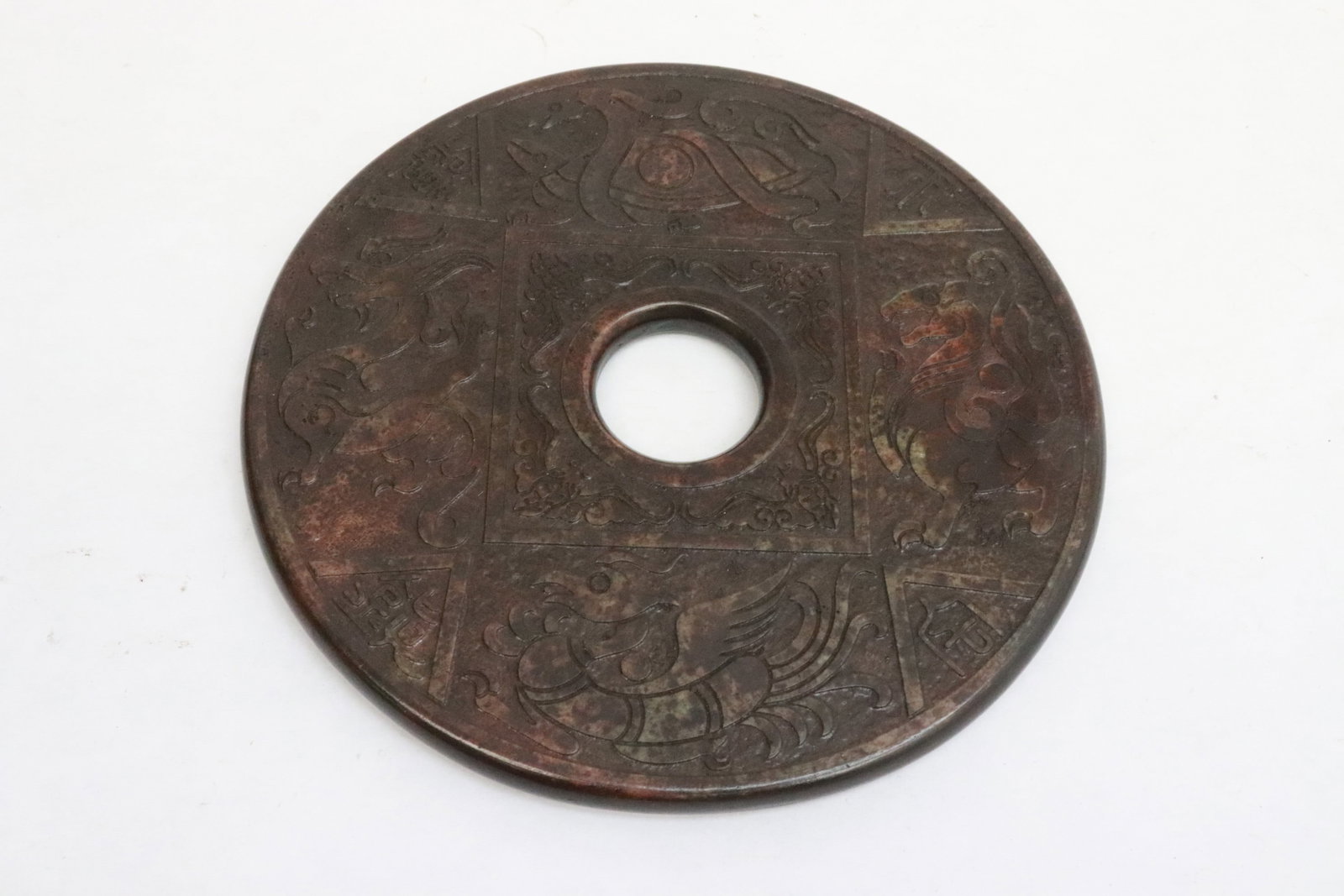 2 large jade like discs - 4