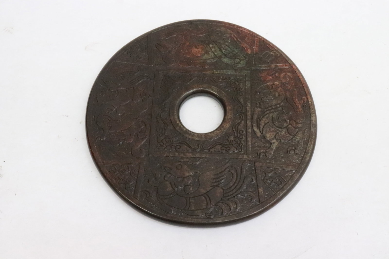 2 large jade like discs - 5