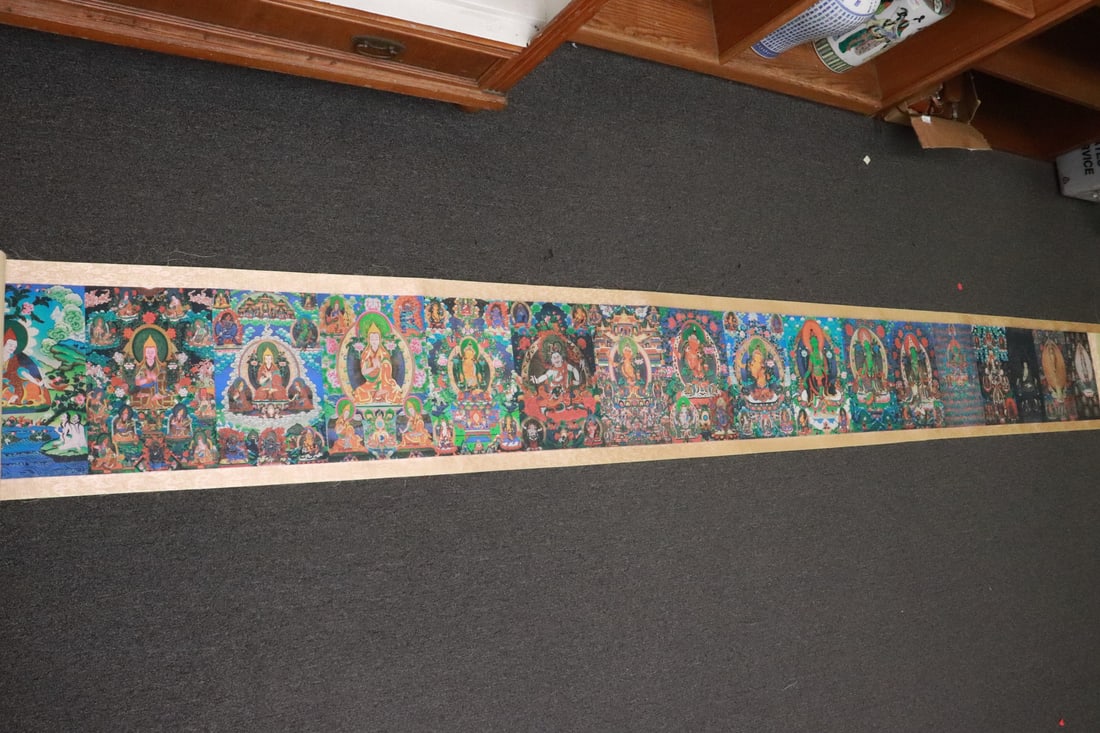 A long Chinese print hand scroll: A long Chinese print hand scroll, 11.6"x374"