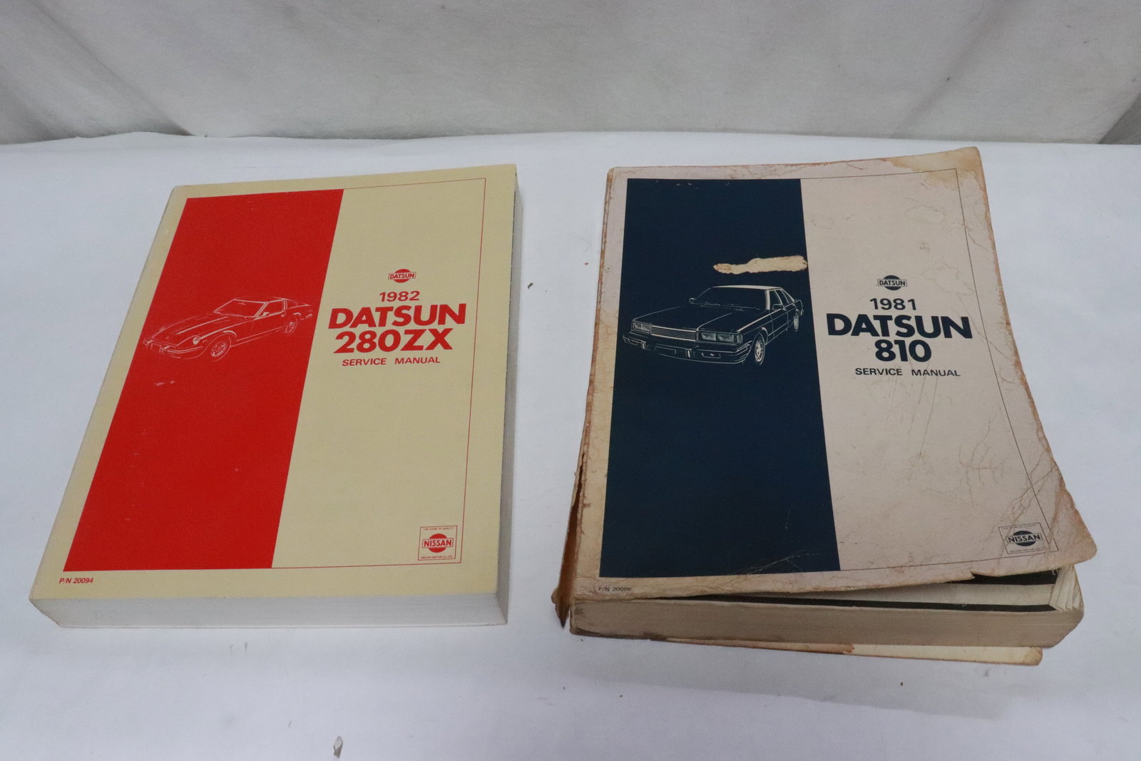 2 Datsun service manuals: 2 Datsun service manuals; "1981 Datsun 810", and "1982 Datsun 280ZX"