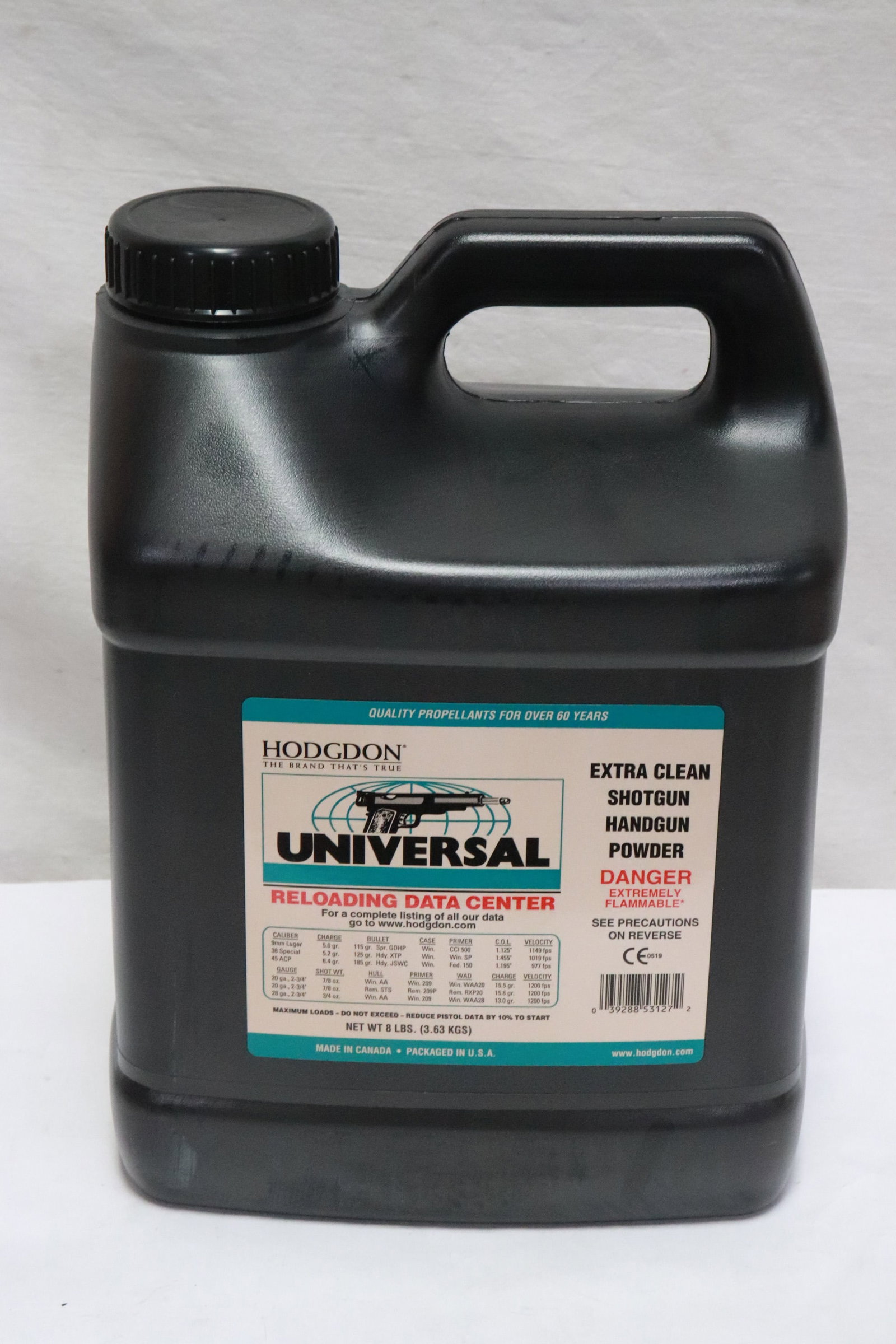 Hodgdon 8 LBs extra clean shotgun/ handgun powder bottle: Hodgdon 8 LBs extra clean shotgun/ handgun powder bottle, NO shipping for this lot, local pickup only