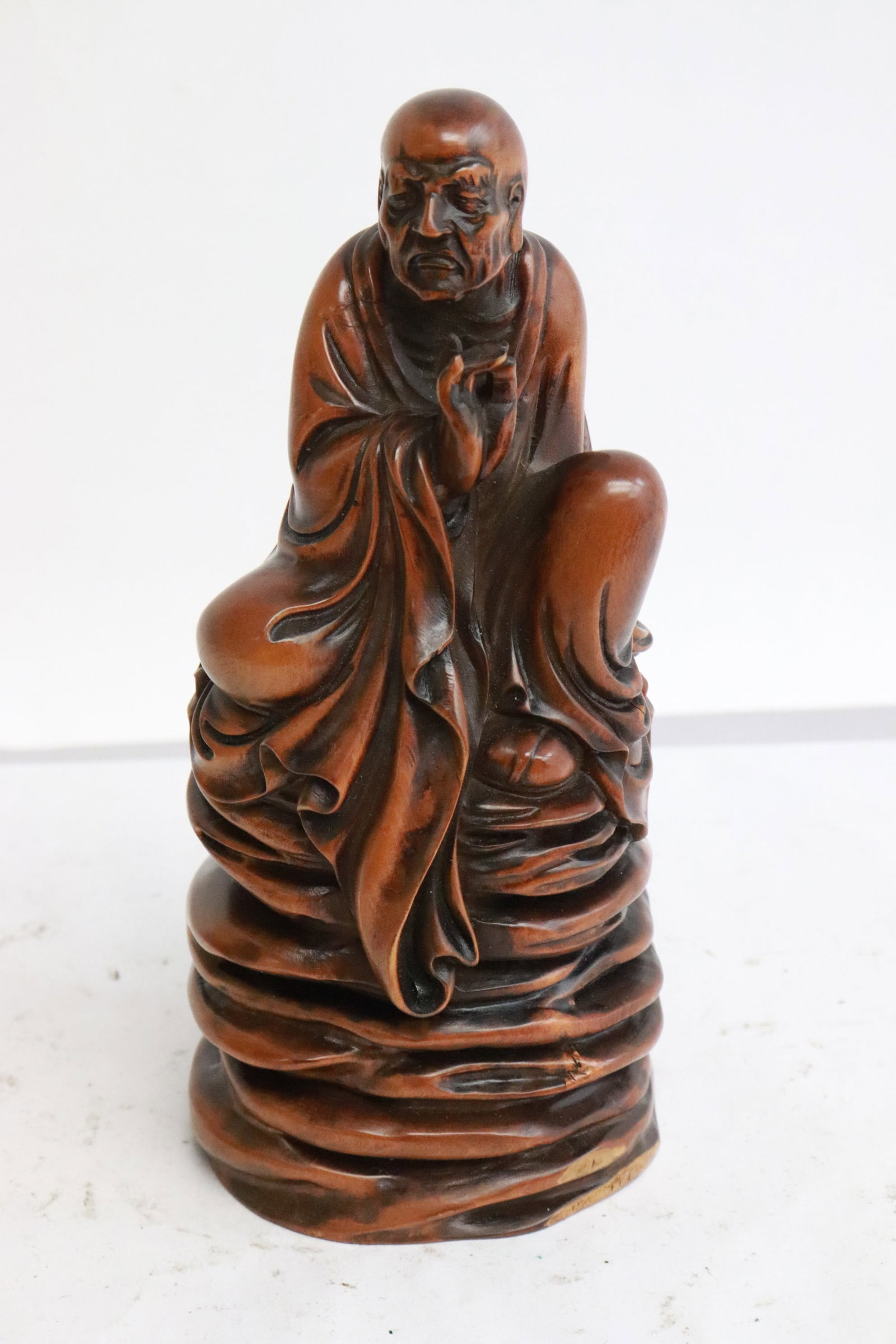 Chinese vintage huangyang wood carved deity (1 of 5)