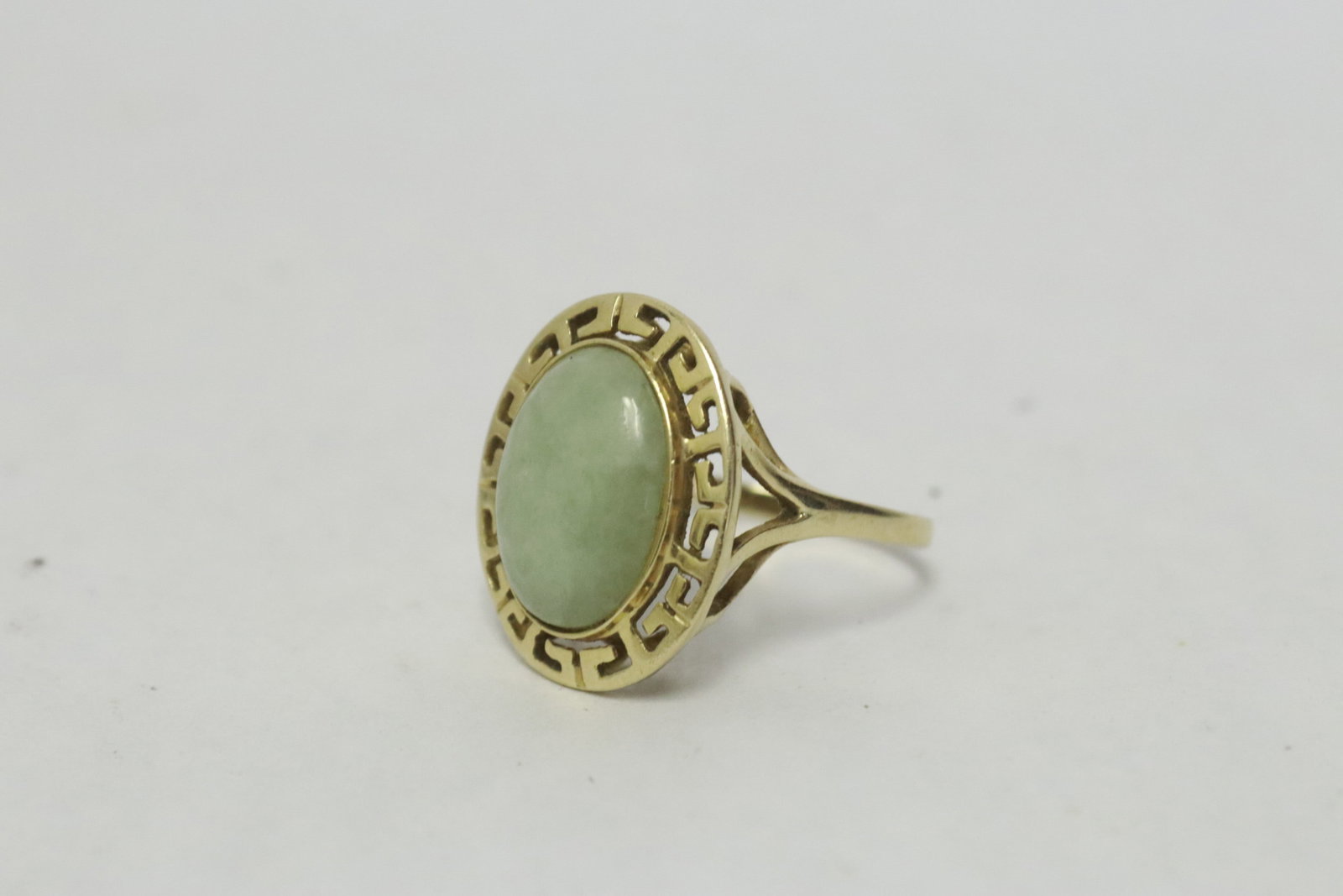 14K Y/G jadeite ring - 2
