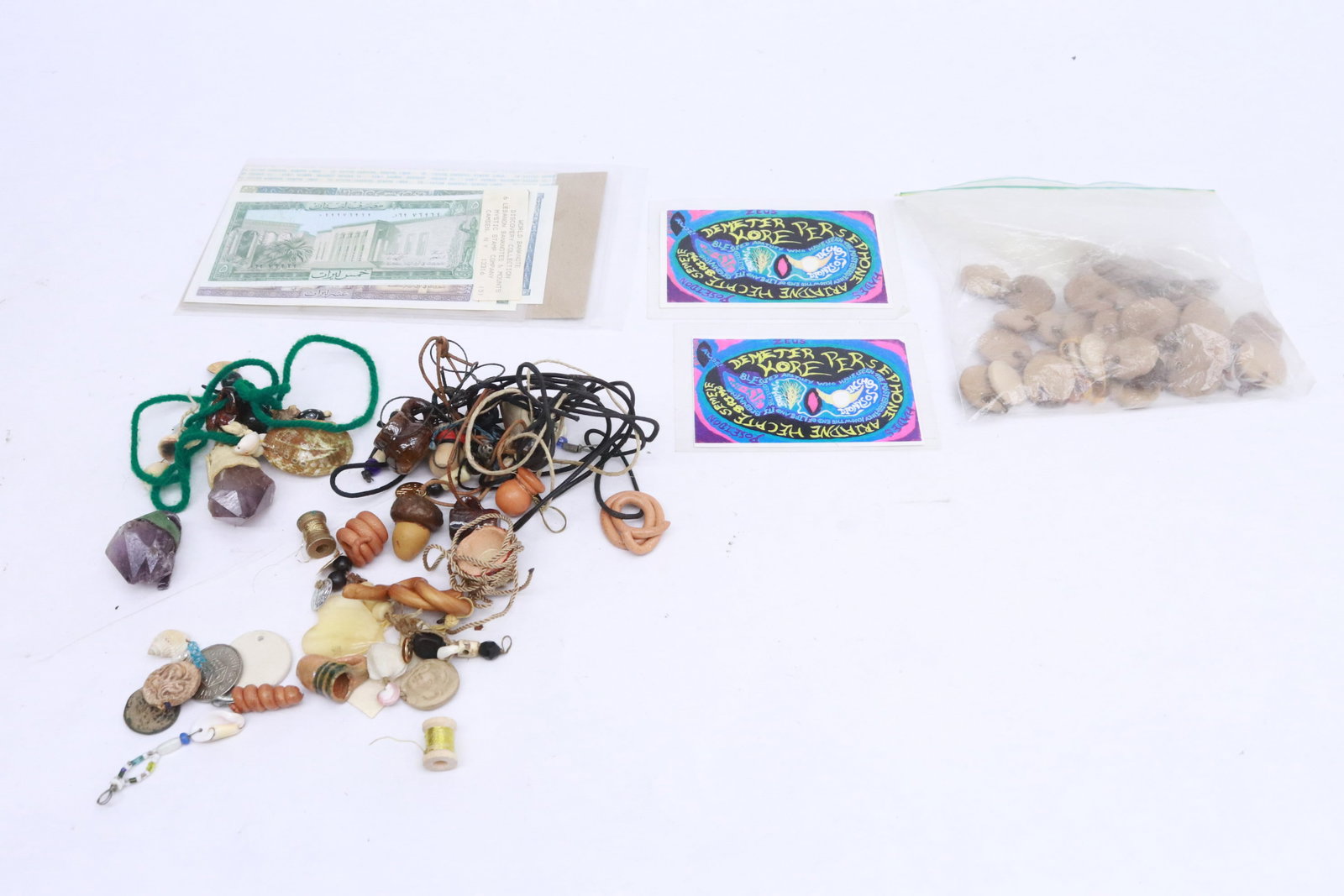 Bag of misc. jewelry, currency & etc. (1 of 5)