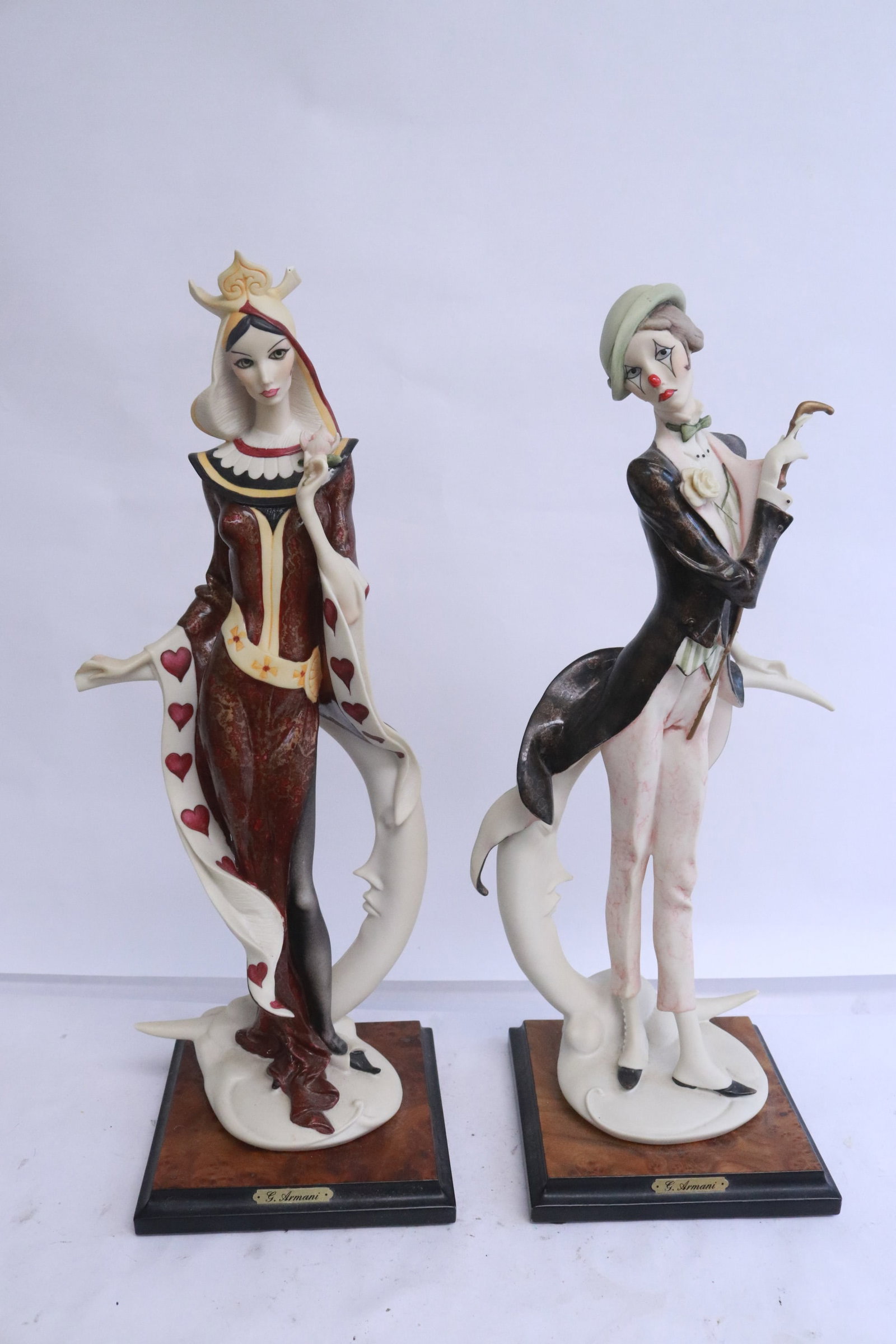 2 Armani sculpture of figures: 2 Armani sculpture of figures, 15.2"H, 15.7"H