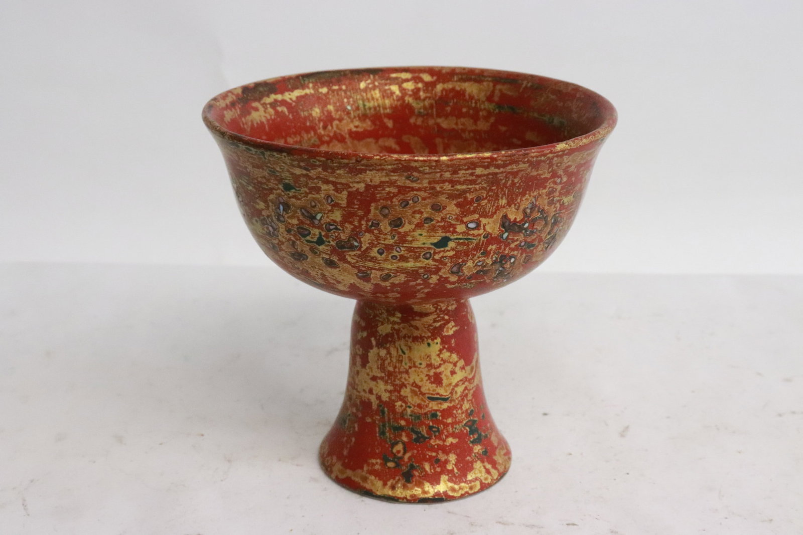 A gold on red stem cup - 6
