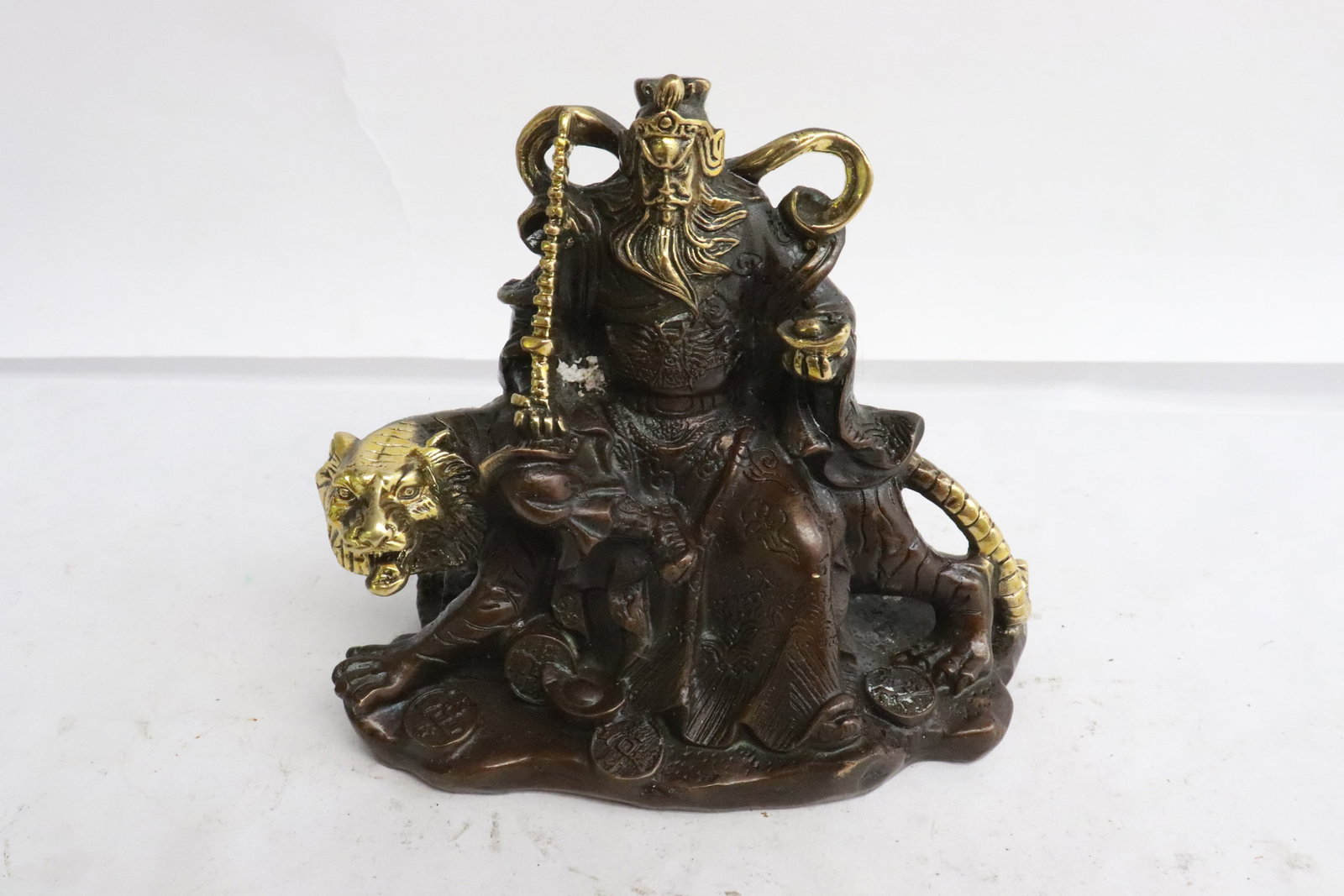 A bronze sculpture of deity: A bronze sculpture of deity, 4.75"H