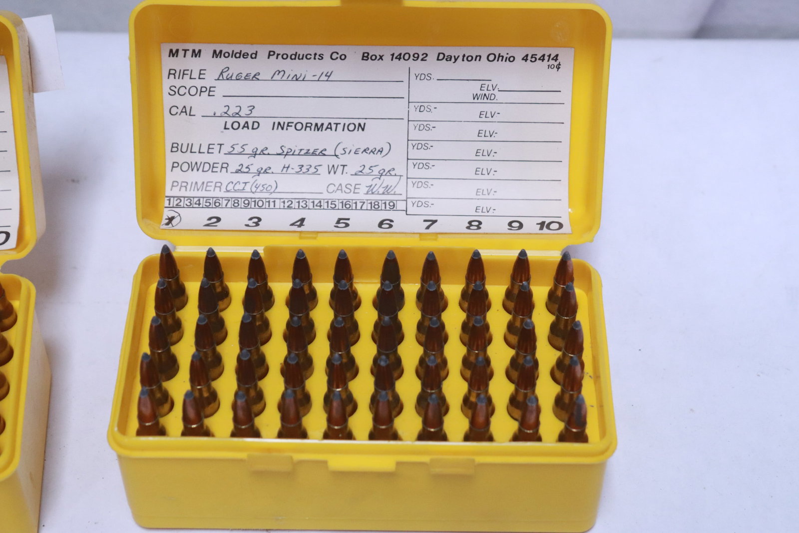 2 boxes Ruger mini-14 0.223 caliber bullets, & 10 empty shells - 2