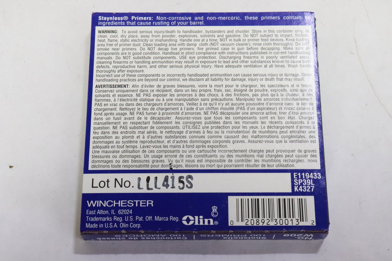 400 round Winchester Primers, & misc. empty shells - 8