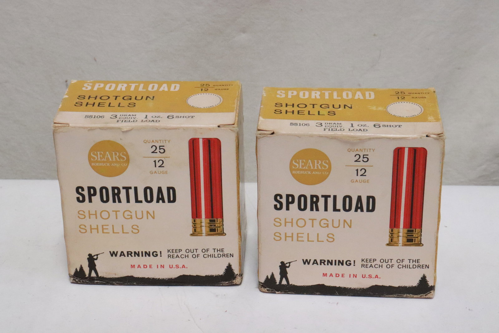 2 boxes gauge 12 shportload shotgun shells by Sears: 2 boxes gauge 12 shportload shotgun shells by Sears, total 50 rounds, NO shipping on this lot, local pickup only