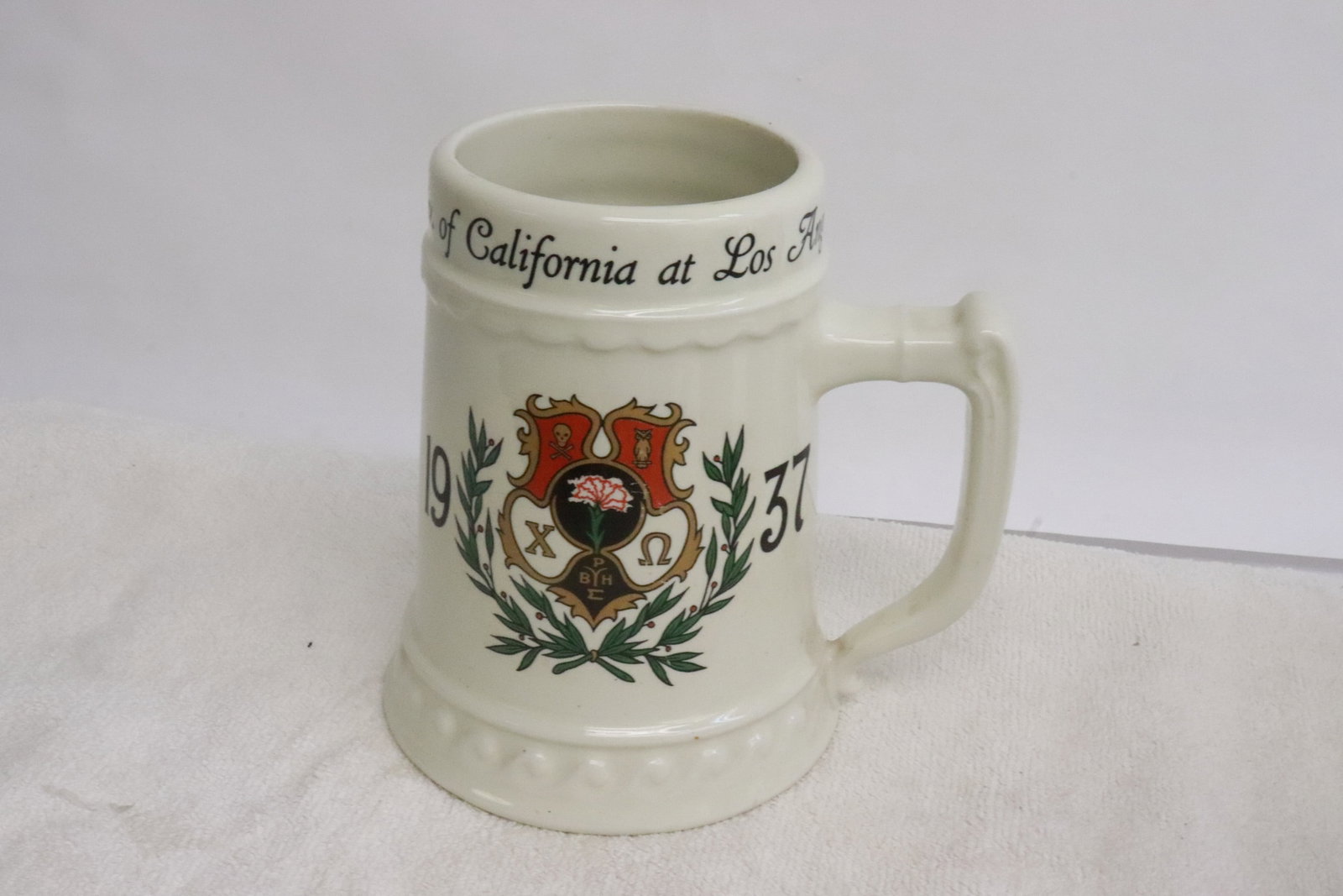 3 beer steins; including a dated 1937 UCLA example - 8