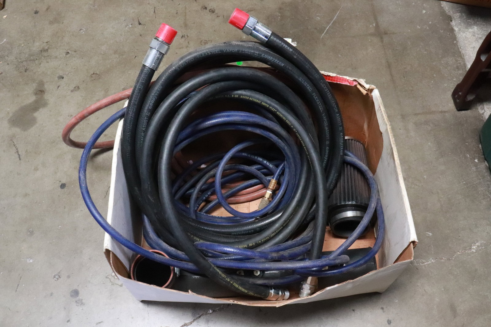 Lot of air hoses, and air filters: Lot of air hoses, and air filters
