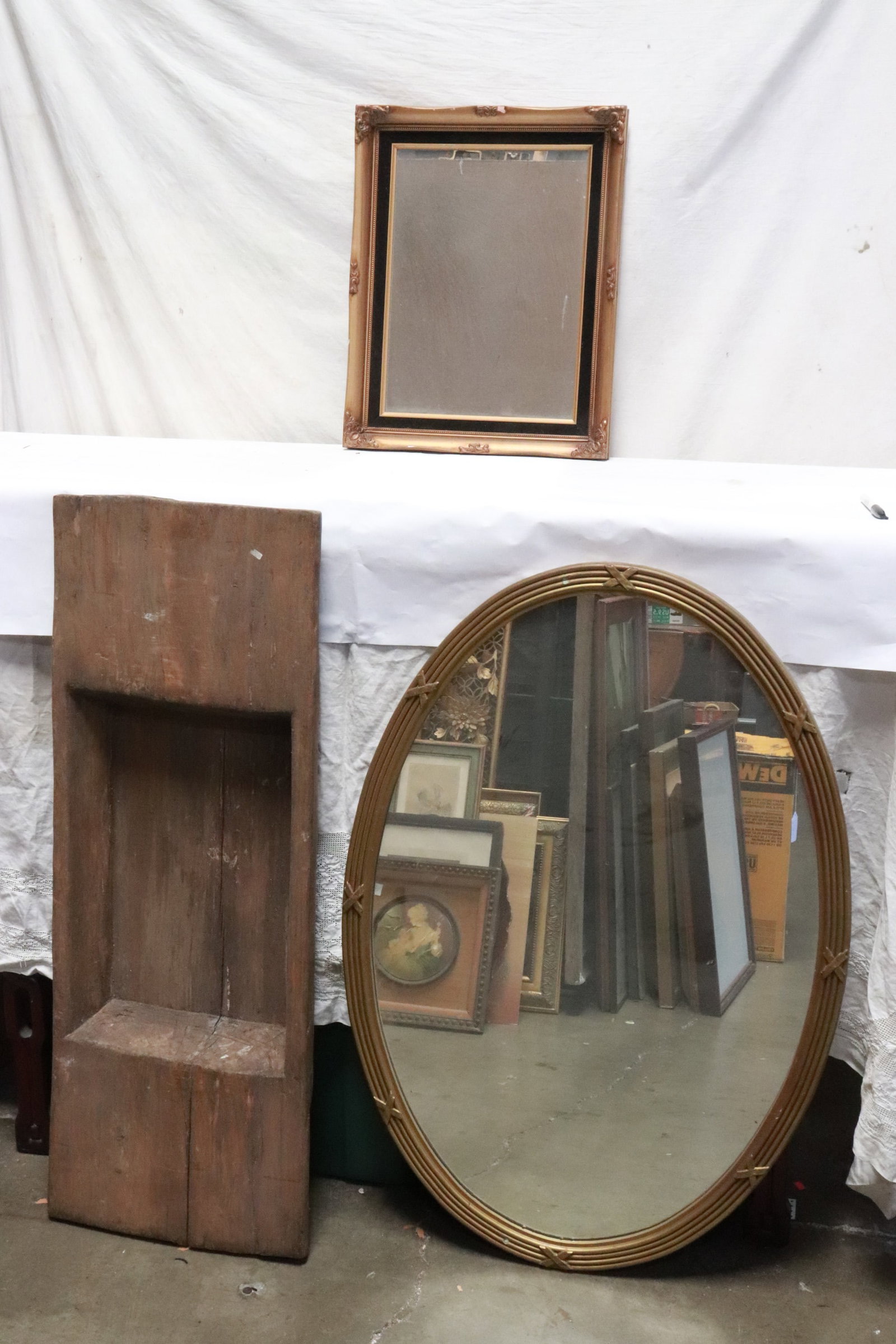 2 gilt frame mirrors, & a primitive kitchen wood board (1 of 5)