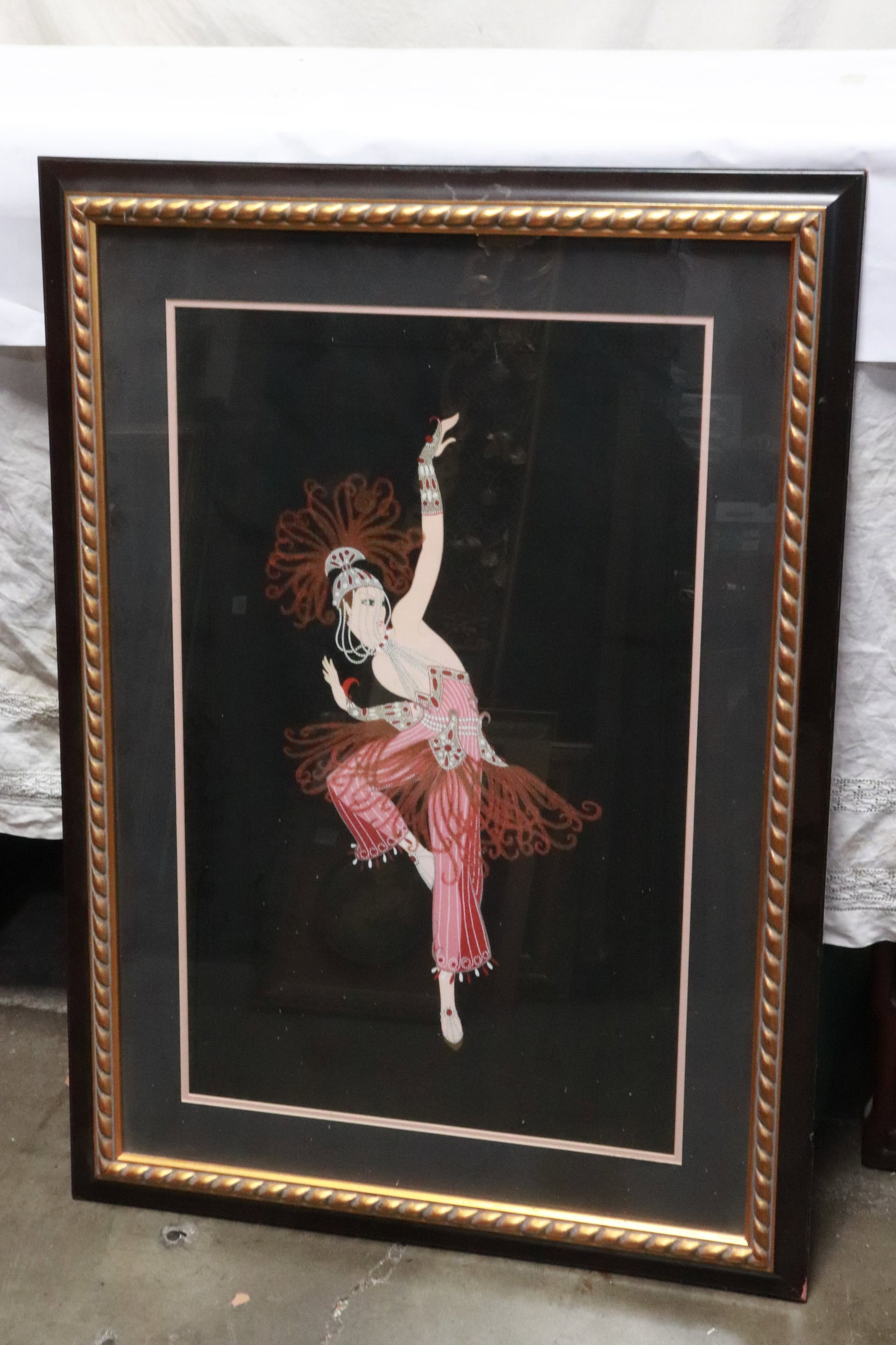 Erte serigraph "firebird": Erte serigraph "firebird", 30.3"x18.8"(F; 40.35"x28.9"x1.15")