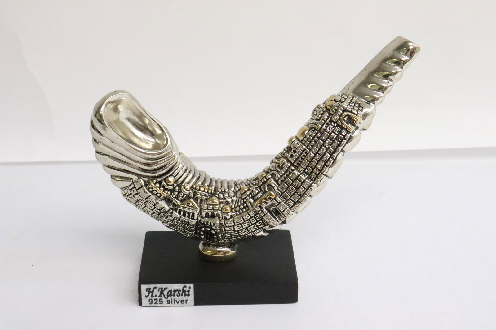 A marked sterling "Shofar Horn": A marked sterling "Shofar Horn", 4.45"H