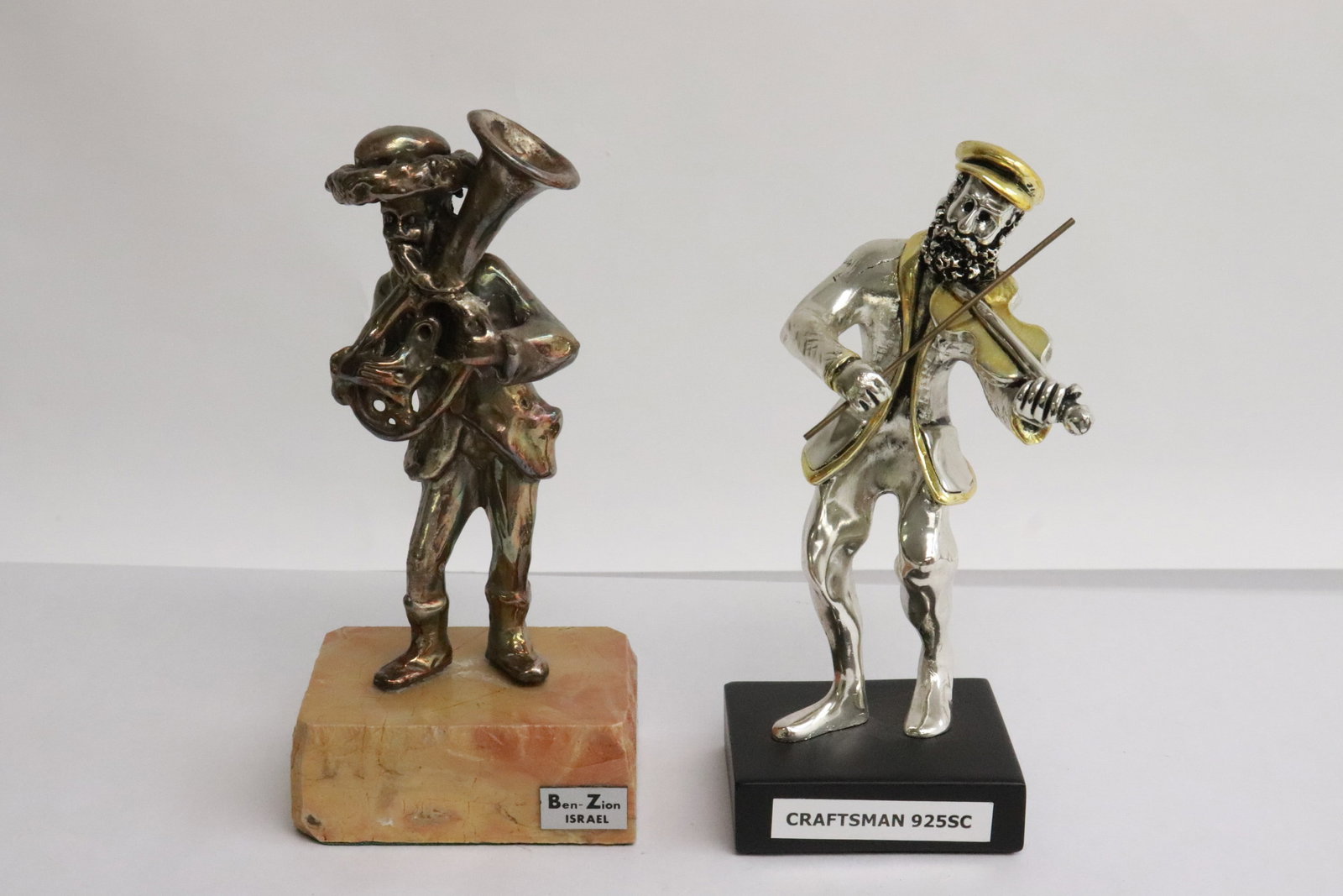 2 marked sterling musicians: 2 marked sterling musicians, 6.35"H, 6.65"H