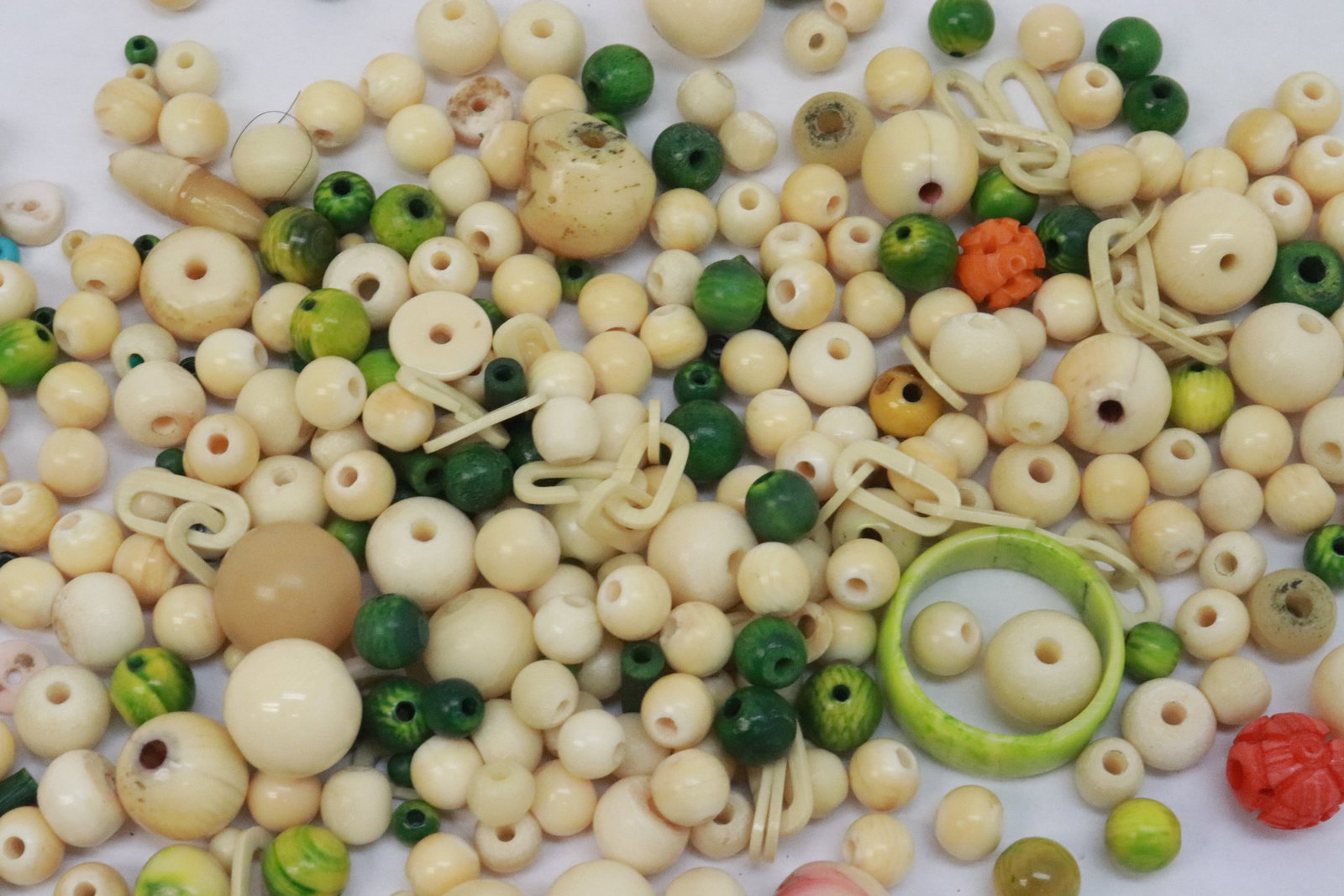 Misc. bone carved beads, etc. - 3