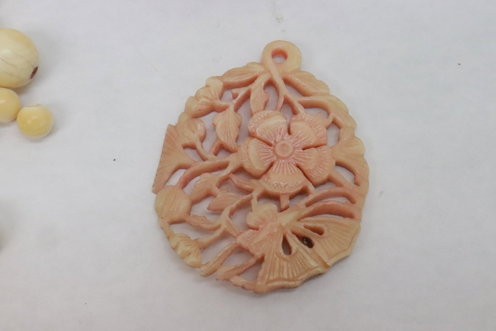 Misc. bone carved beads, etc. - 4