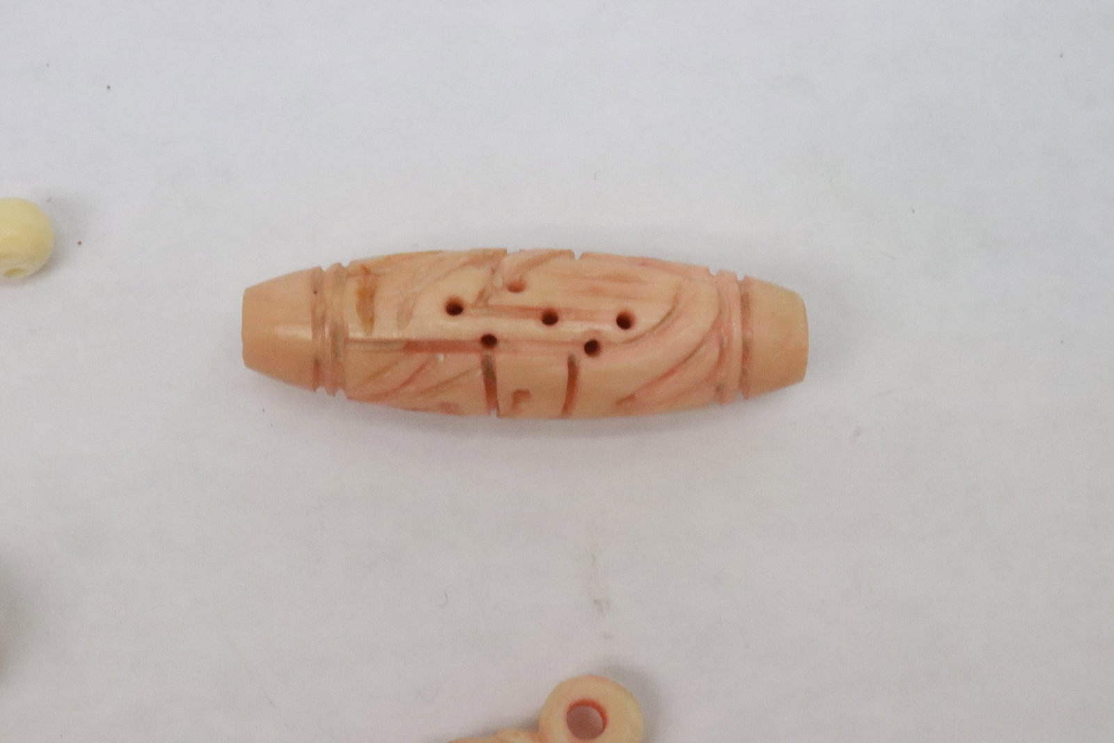 Misc. bone carved beads, etc. - 5