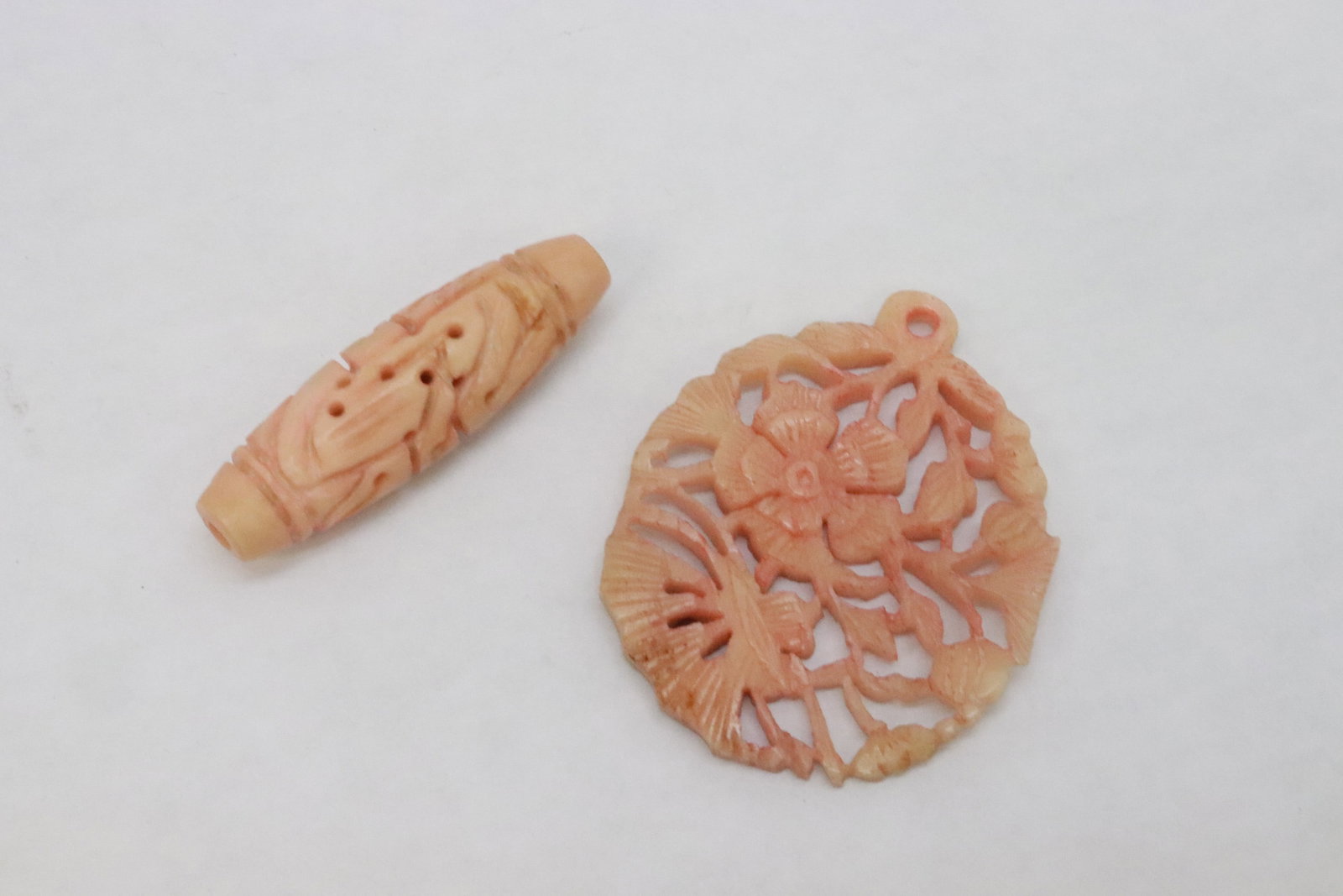 Misc. bone carved beads, etc. - 6