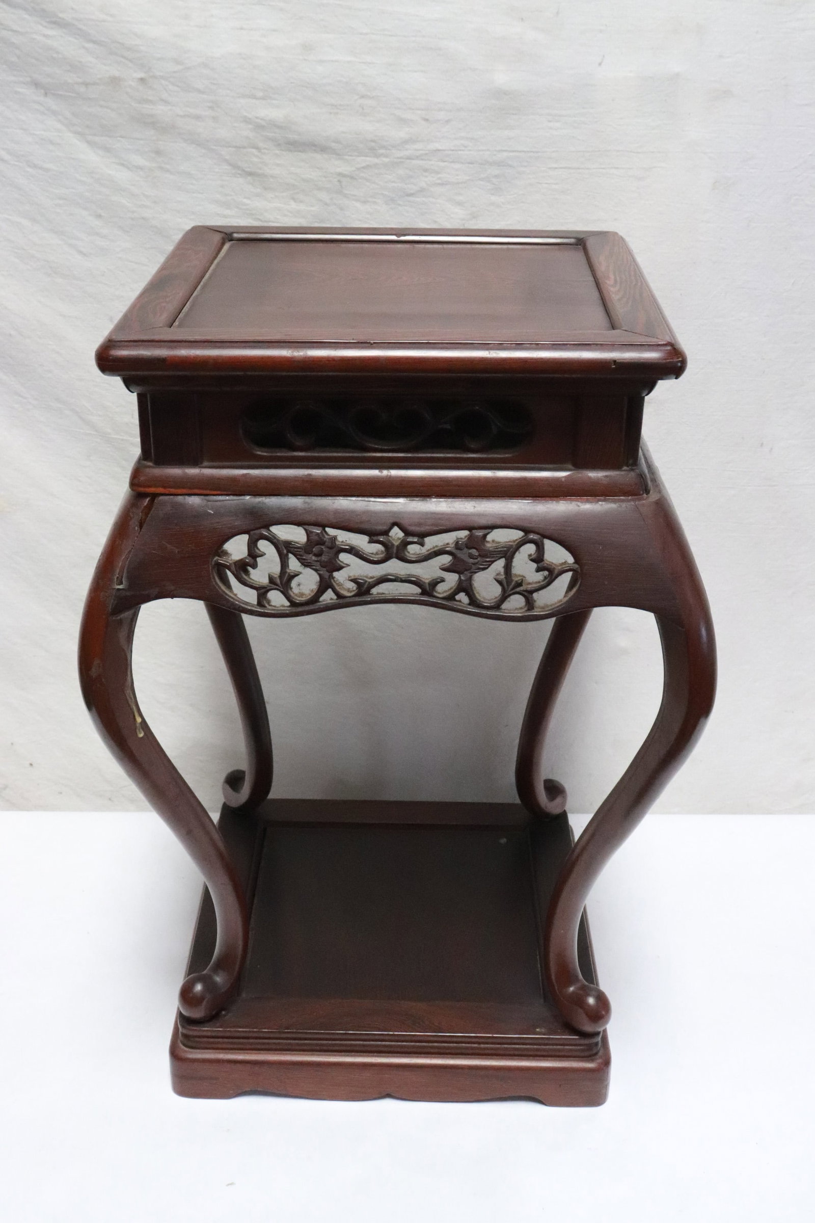 Antique Chinese square wood pedestal stand (1 of 9)