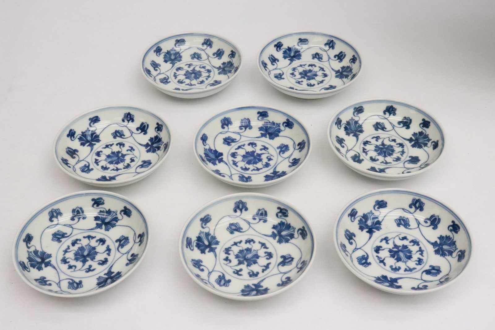 8 small Chinese blue & white porcelain sauce dishes (1 of 4)