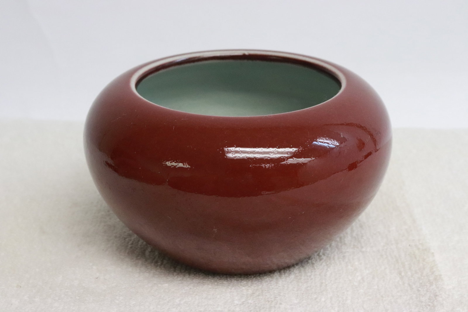 Chinese red glazed porcelain water dripper (1 of 6)