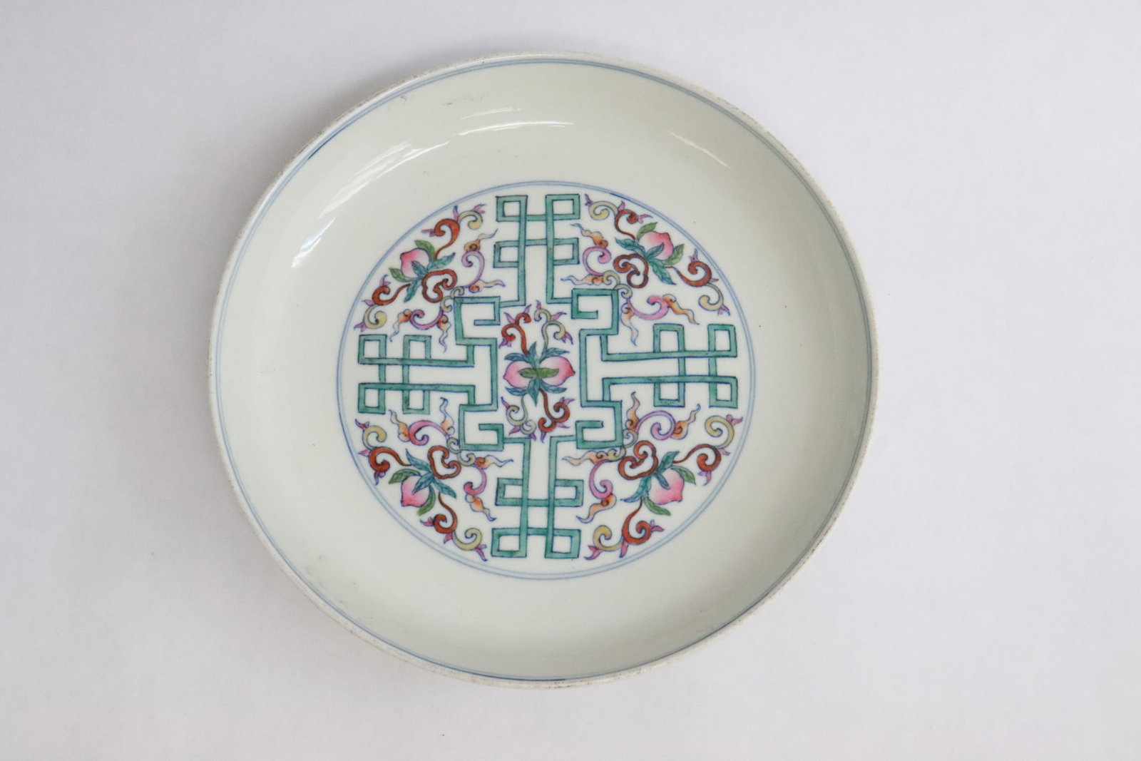 A fine Chinese doucai porcelain plate: A fine Chinese doucai porcelain plate, 1.4"x7.6"dia