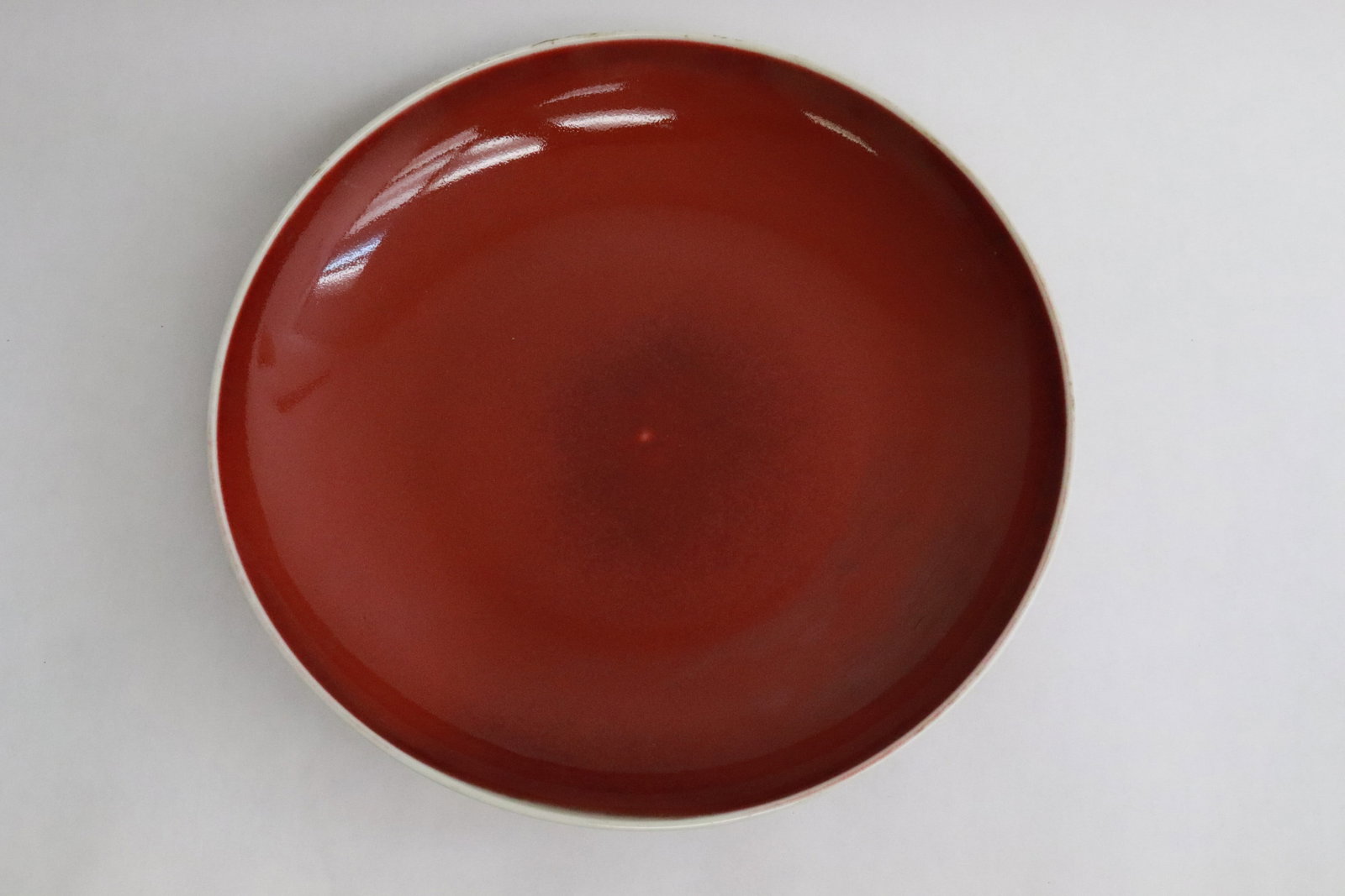 Fine Chinese red glazed porcelain plate (1 of 7)