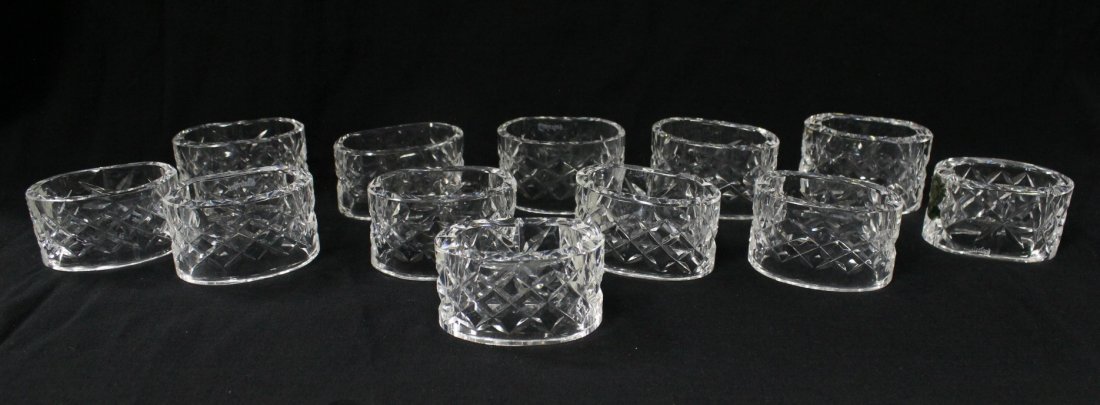 Set of 12 Waterford napkin rings: Set of 12 Waterford napkin rings, 1.5"x2.6"x1.55" each