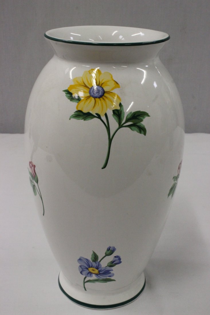 Porcelain vase painted with flowers by Tiffany and co.
