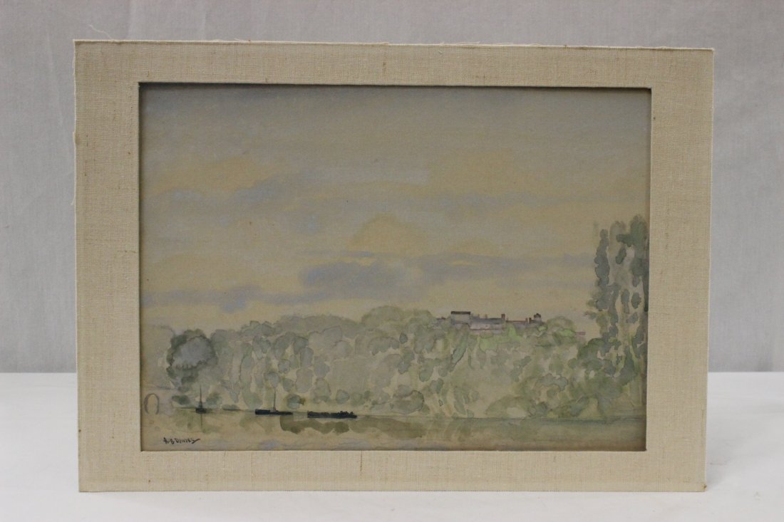 watercolor "serenity" by Arthur Bowen Davies: A fine watercolor 'serenity" by New York/California artist Arthur Bowen Davies (1863-1928), signed lower right, 10.5"x14.75"