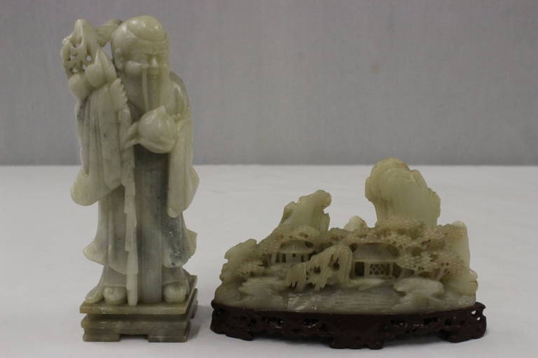 2 Chinese White Soap Stone Carvings