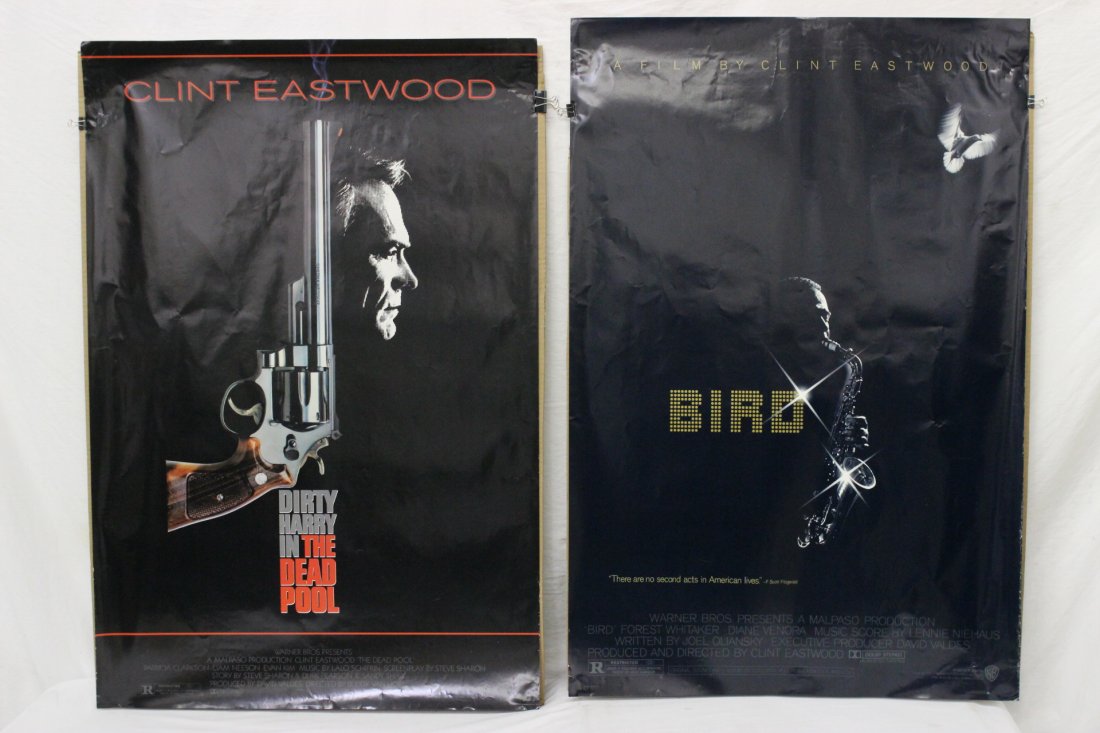 2 vintage movie posters: 2 vintage movie posters (40.35"x27" each) "bird" and "dirty Harry in the dead pool"