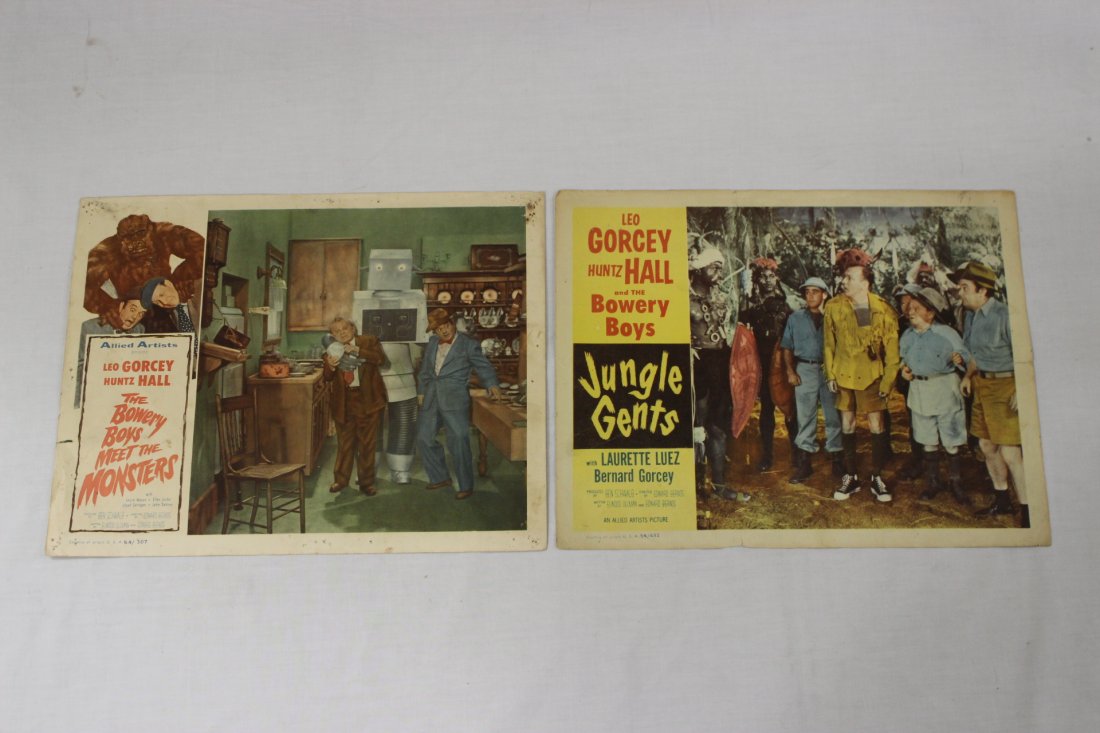 2 vintage lobby cards: 2 vintage lobby cards (11"x14" each); "Leo Gorcey Huntz Hall and the Bowery boys", "the Bowery boys meet the monsters"