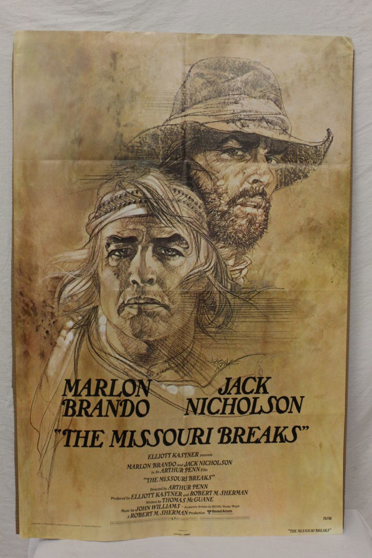 Vintage movie poster "the Missouri breaks": Vintage movie poster (41"x27") "the Missouri breaks"