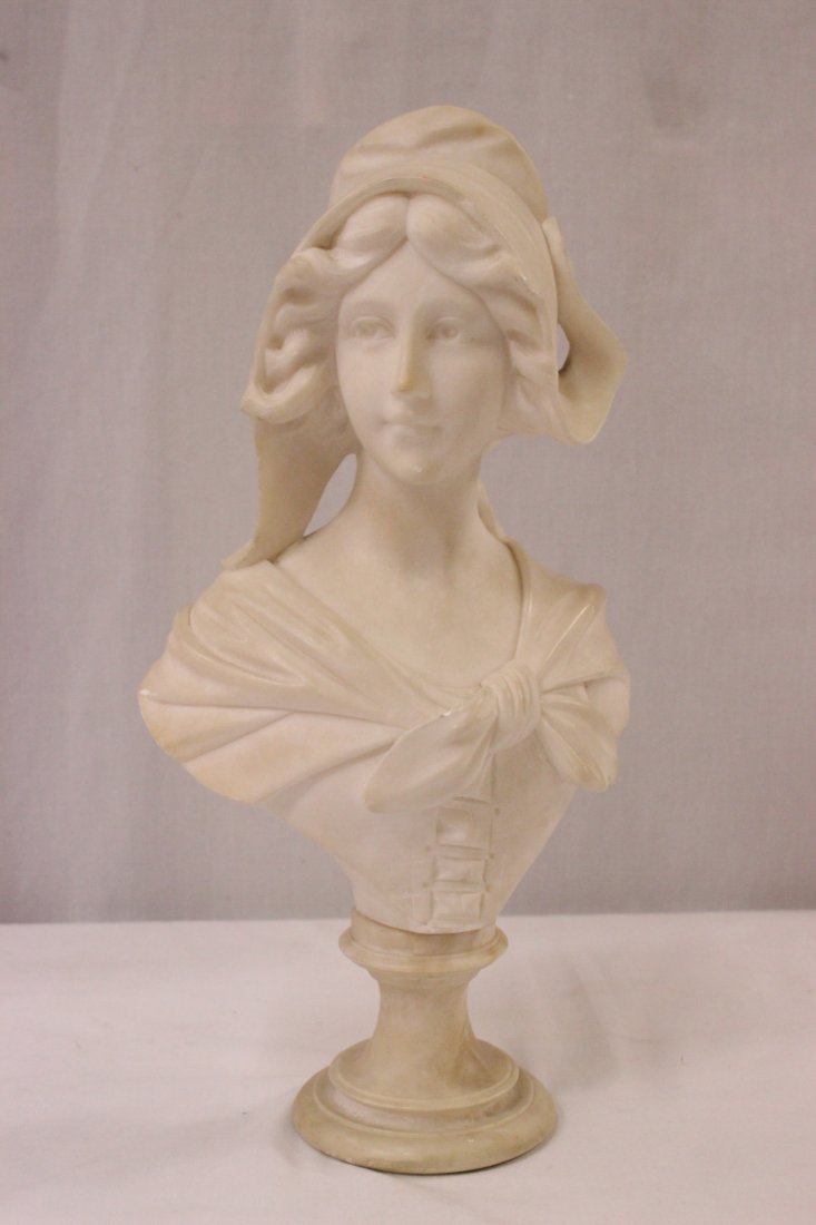 An alabaster sculpture of girl: An alabaster sculpture of girl, 18.5"H