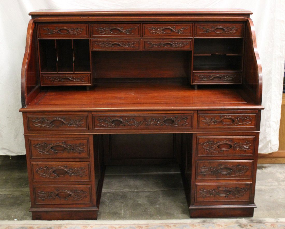 A rare Chinese rosewood roll top desk Aug 11, 2014 International