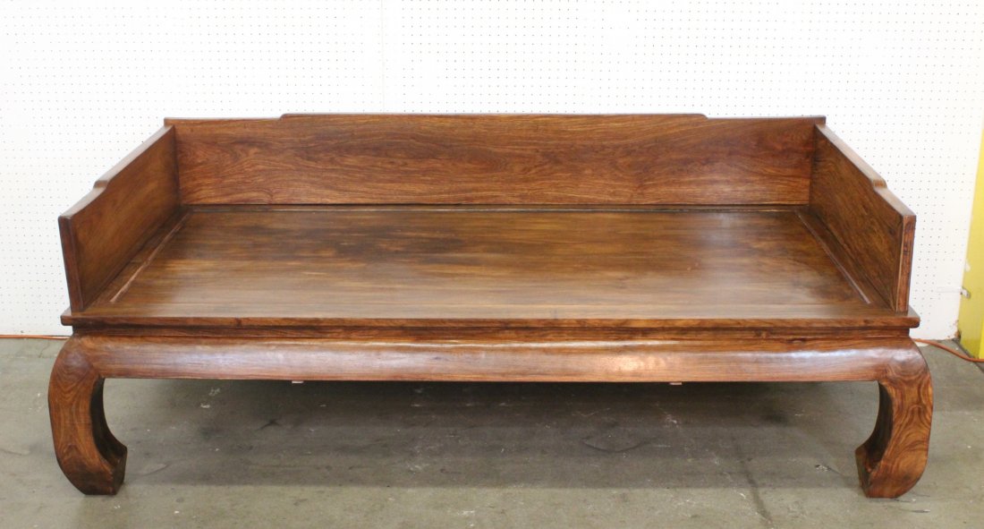 A large huanghuali wood lohan bed: A large huanghuali wood lohan bed, 29.5"Hx81.7"x42"