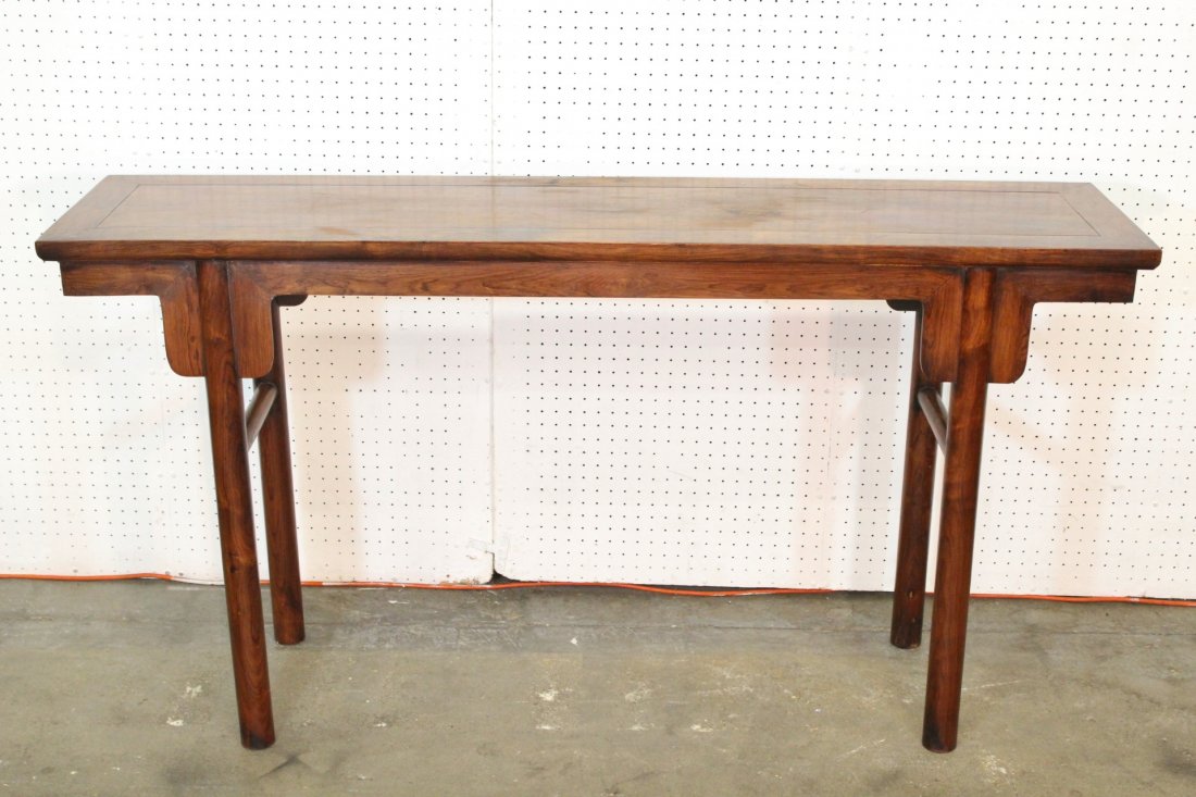 Chinese 19th/20th century huanghuali altar table: An important Chinese 19th/20th century huanghuali altar table, 32.7"Hx63'x15.8"
