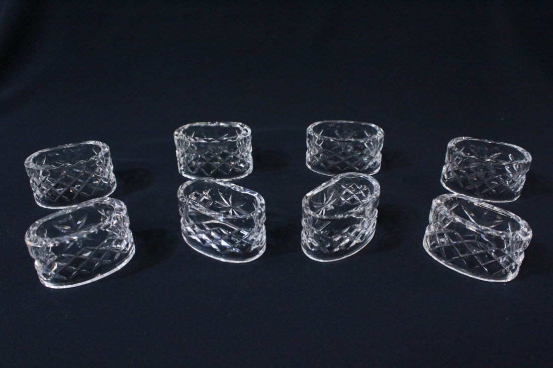 8 rare Waterford crystal napkin rings