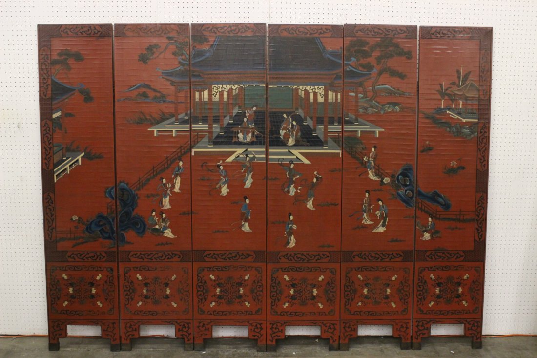 A beautiful Chinese 19th century coromendel screen: A beautiful Chinese 19th century coromendel screen (72"Hx16.2"x0.95" each panel), one side painted with court scene with ladies, the other side painted with flowers, a beautiful example