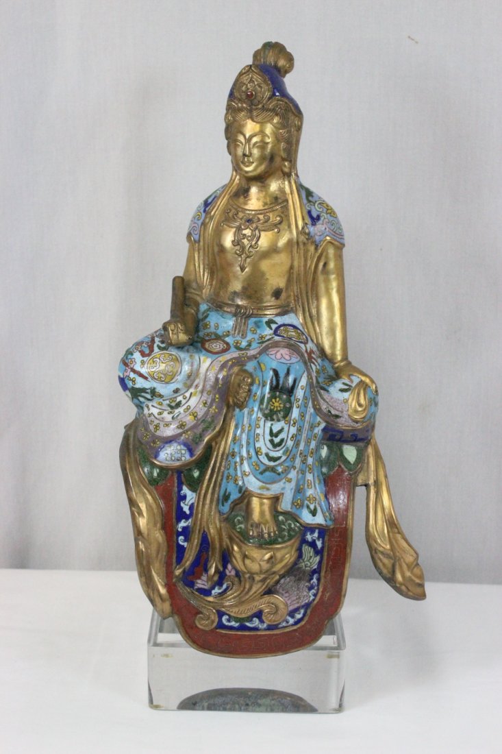 Chinese vintage copper based gilt cloisonne Buddha (1 of 10)