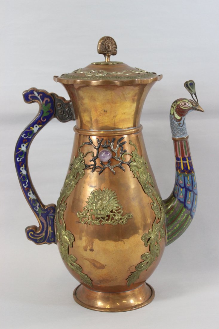 A rare Chinese large copper teapot (1 of 9)
