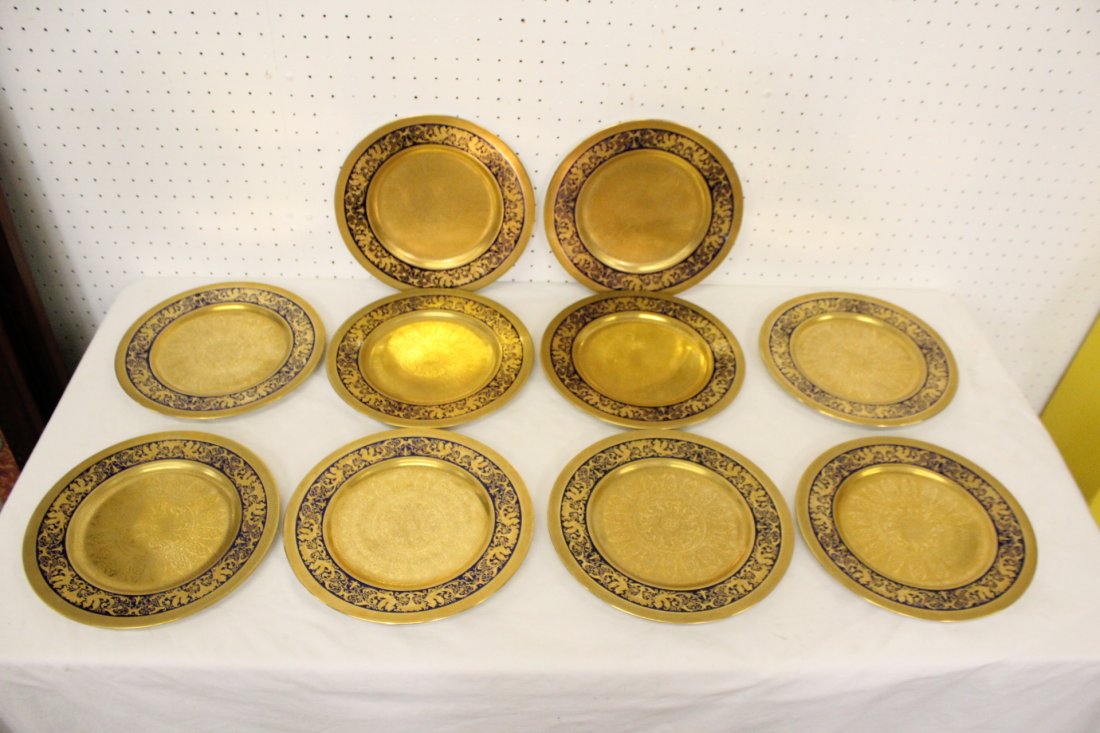Set of 10 beautiful Lenox heavy gilt porcelain plates (1 of 10)