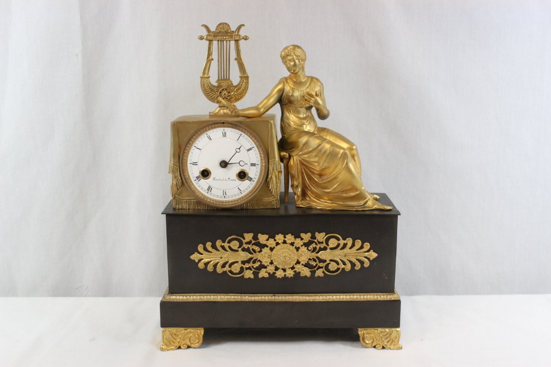 French 19th century gilt bronze clock (1 of 10)