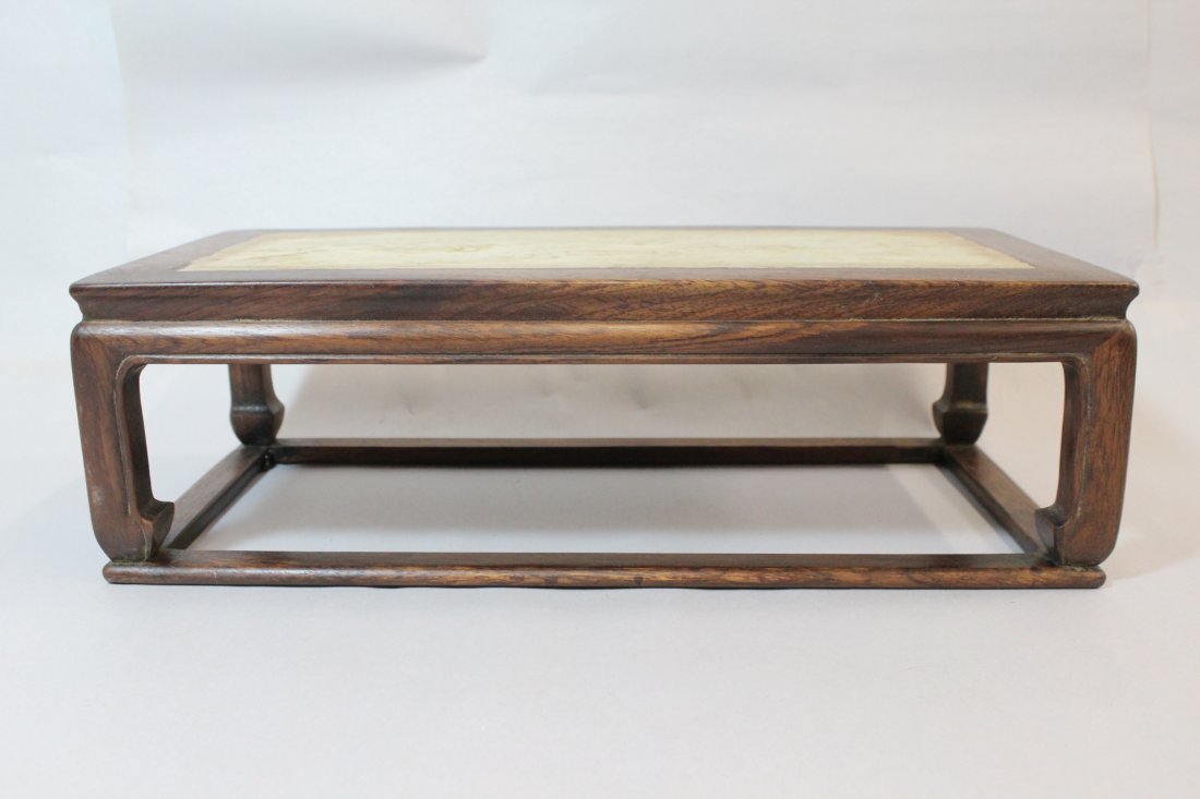 A fine rosewood table top pedestal with marble (1 of 10)
